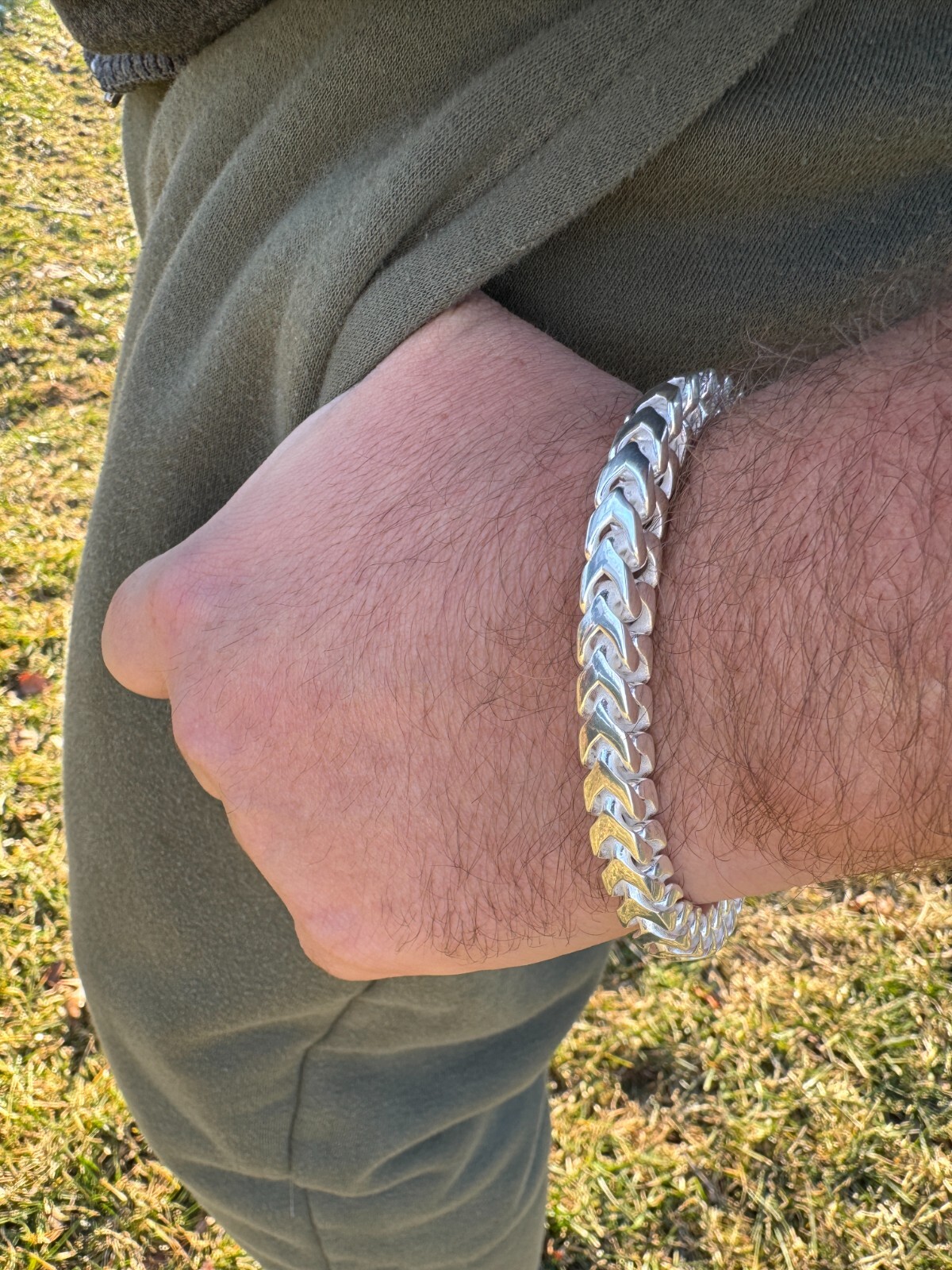 Mens BIG 4-10mm Franco Bracelet Real 925 Silver Box Clasp Handmade In Mexico