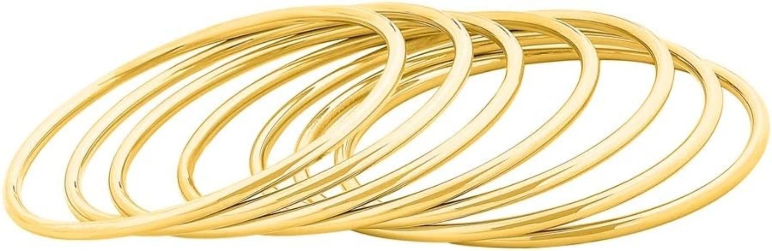 Sleek and Stylish 7-Bangle Set – Glossy Stainless Steel for Every Occasion