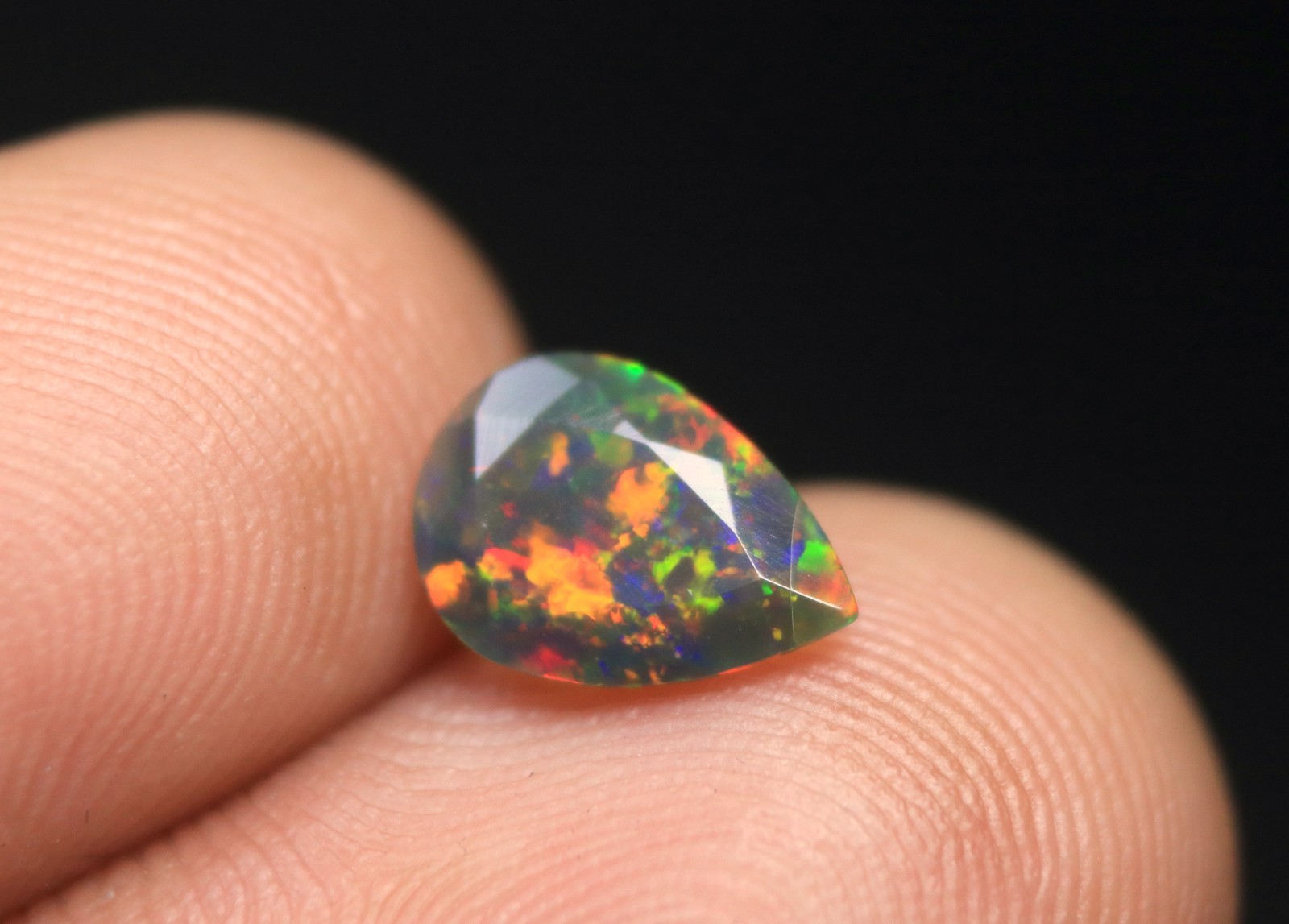 Good Quality Faceted Cut Ethiopian Welo Fire Opal Pear Cut Gemstone For Jewelry