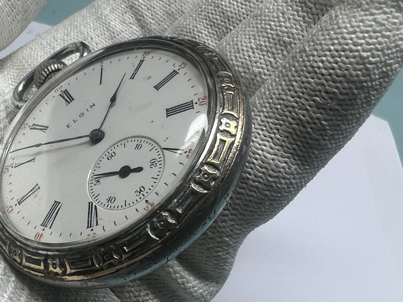 57. Elgin Y 1907 pocket watch 16s 7 J G 291model 7 Class 110 running