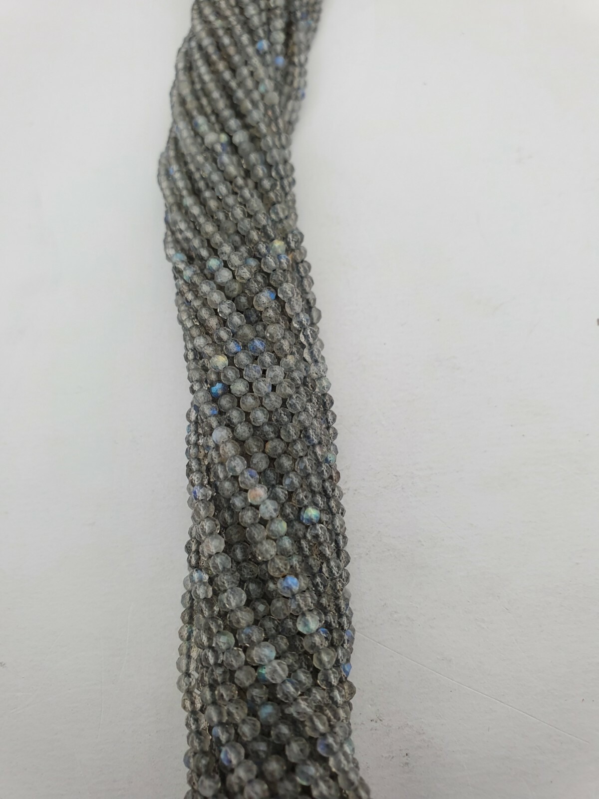 Natural Labradorite Roundelle Faceted Beads Strand 2.30 MM 13 Inch.