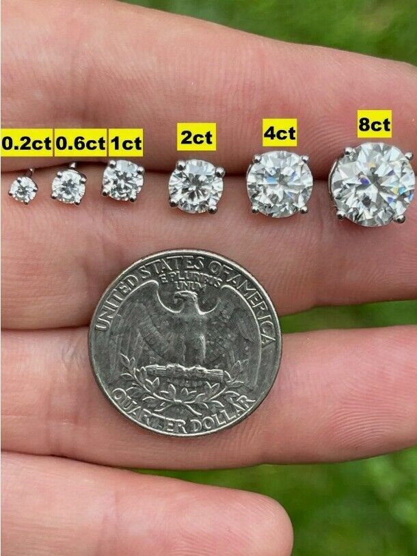 5/6.5/8 mm Round Cut VVS1 Certified GRA Moissanite Stud Earrings PUSH/SCREW-BACK