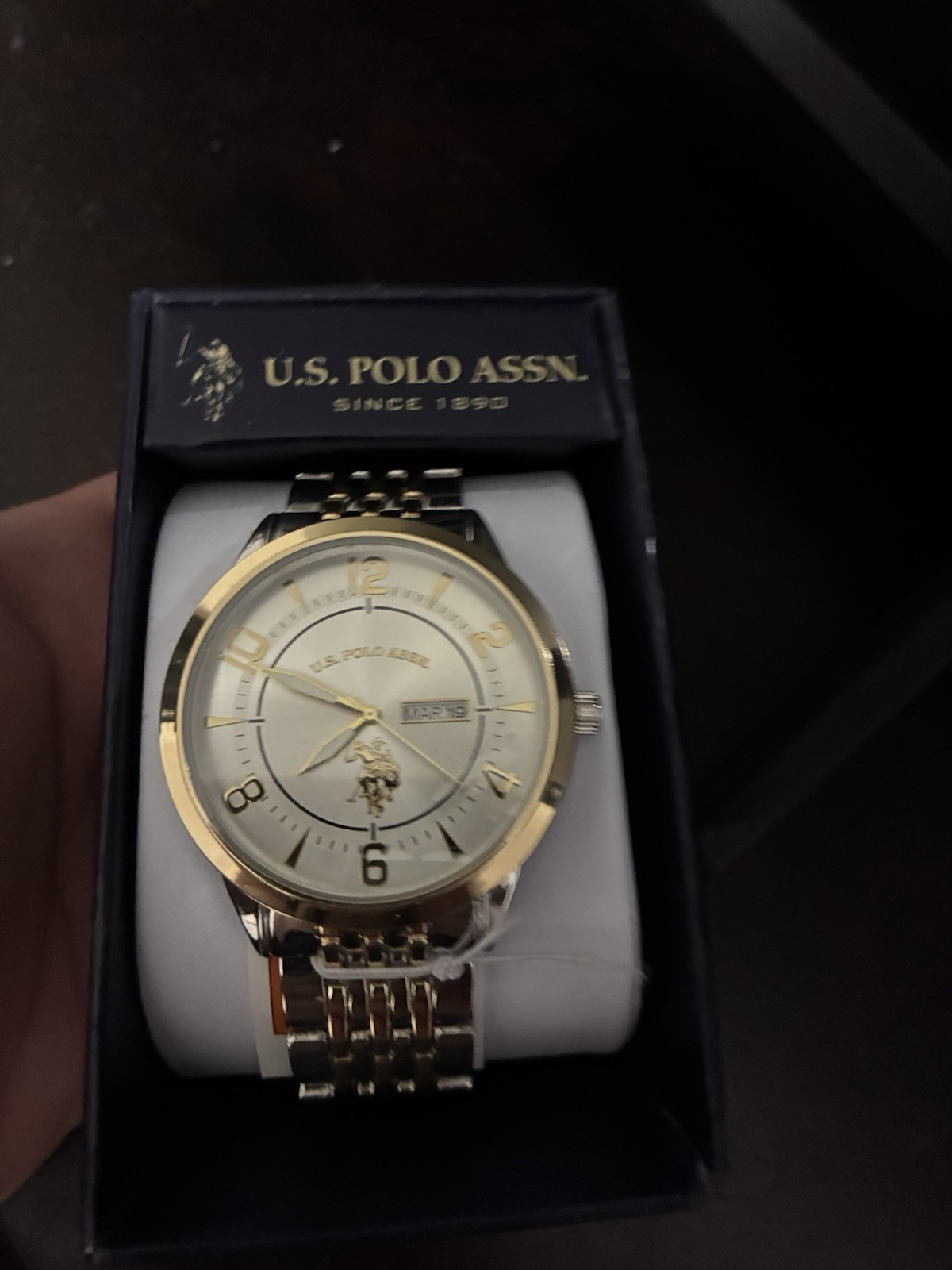 U.S. Polo Assn Adult Male Analog Watch in Two-tone Silver and Gold USC80001JKL