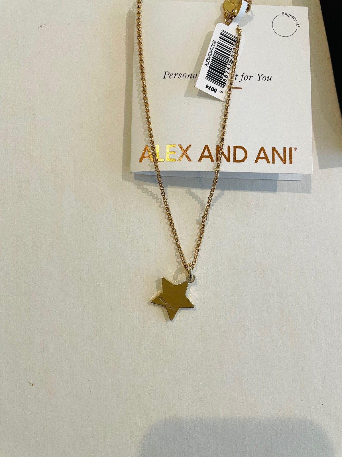 alex and ani gold star charm necklace, gift box,19″chain, nickel free