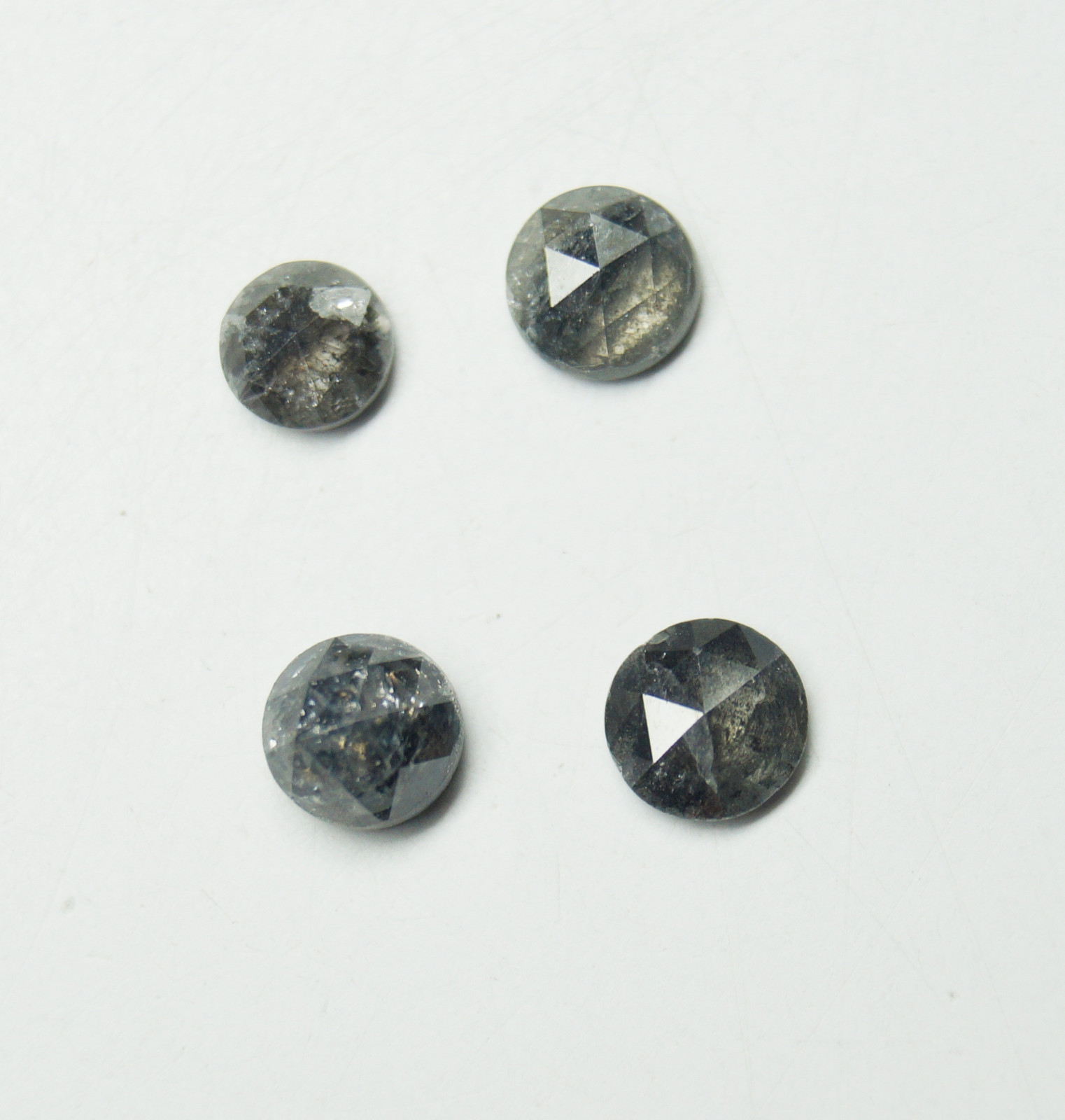 1.07 Ct 3mm To 4mm Natural Loose Salt & Pepper Diamond Round Rose Cut Black Nas