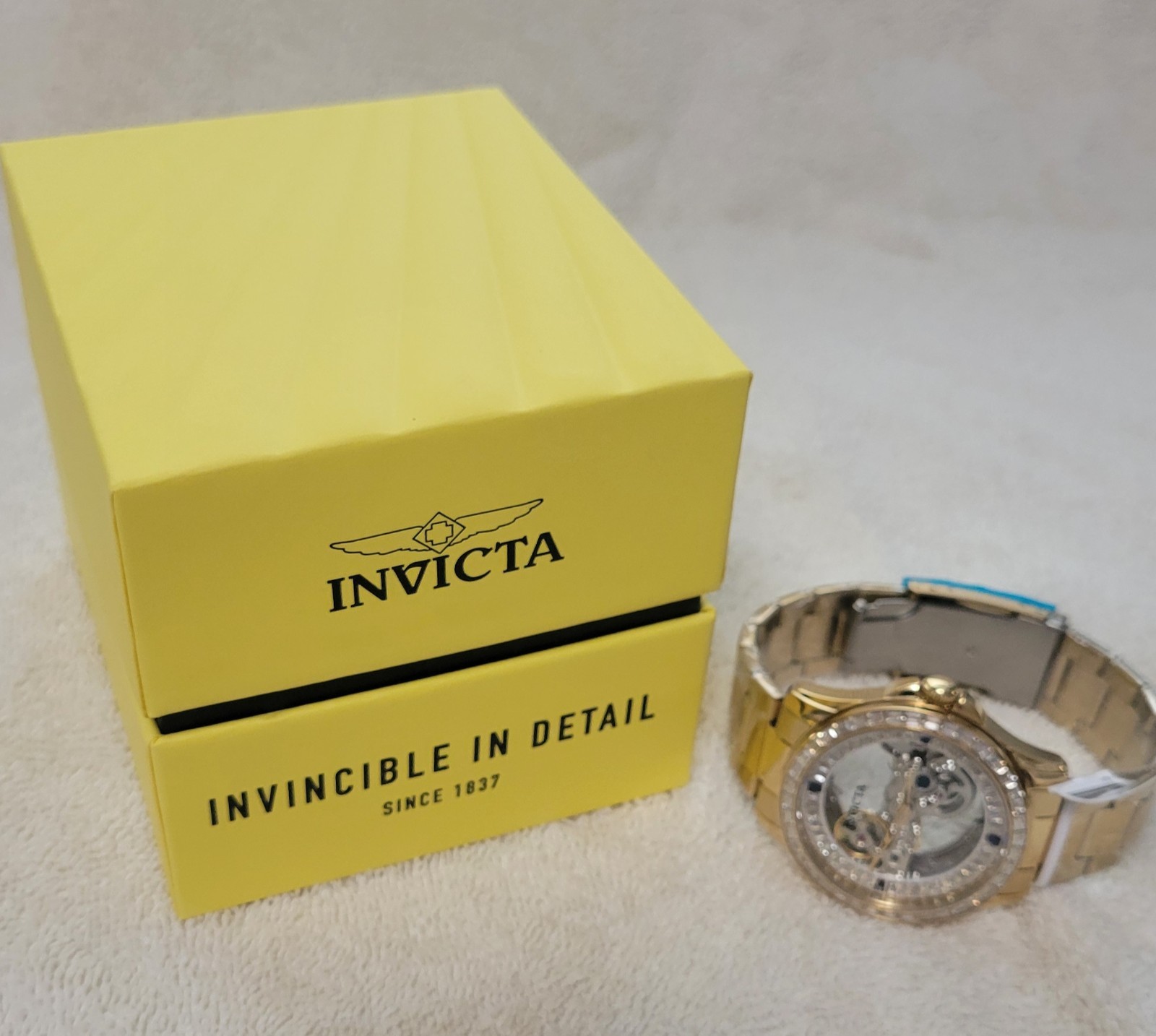 Invicta Objet D Art Automatic Men’s Watch w/ Skeleton Dial – 43mm, Gold, 69114