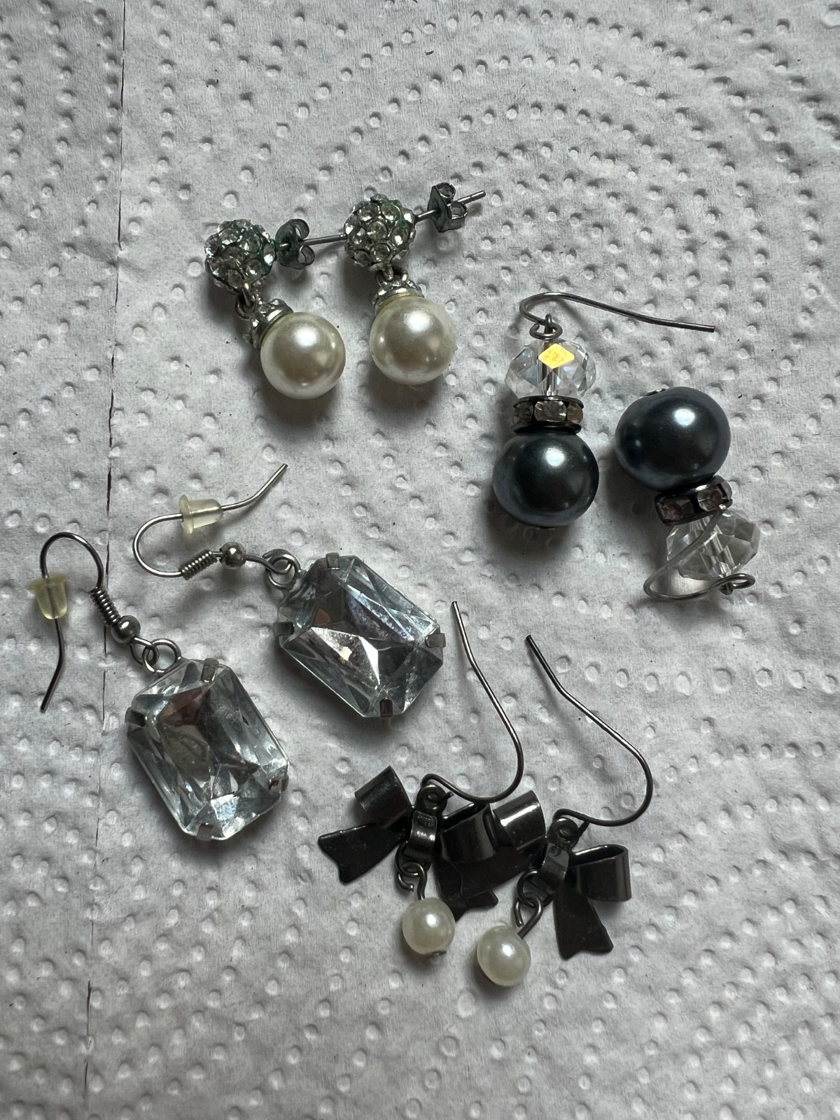 Earring lot 25 pairs! Dangly colorful diamond big hoops gold teardrop