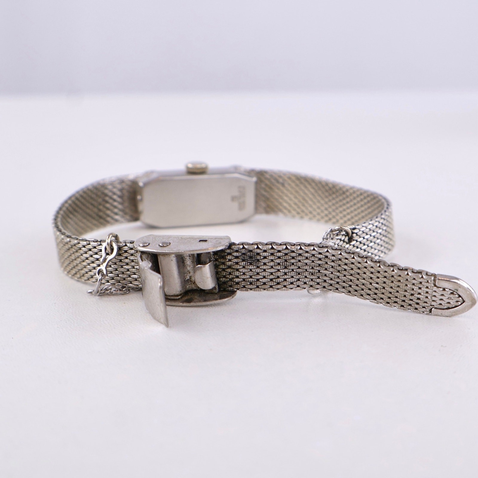 Vintage 60s Helzberg VIP 17 Jewel Swiss Watch Diamond Bezel Mesh Duchess
