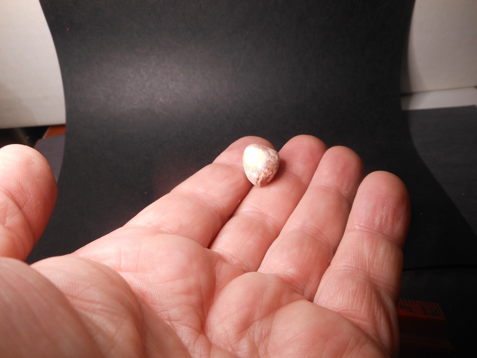 11.15ct Mexican Fire Opal 16.9×14.2×8.6mm Freeform Cabochon white opal