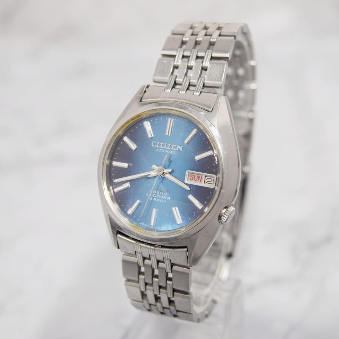 Citizen Leopard 1974 Blue Dial 35.6mm 19cm Day Date Hi-Beat Automatic Mens