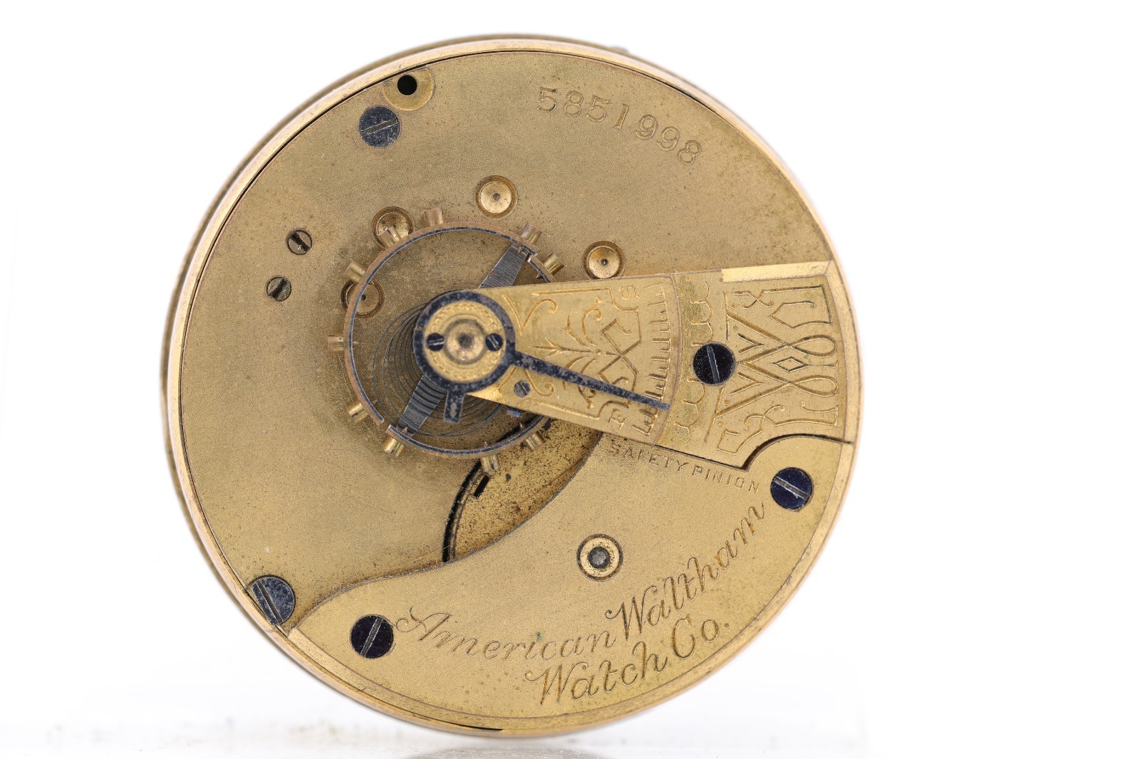 WALTHAM No. 1, 18s 7j 5851998 GRADE POCKET WATCH MOVEMENT, FOR REPAIR (NB)