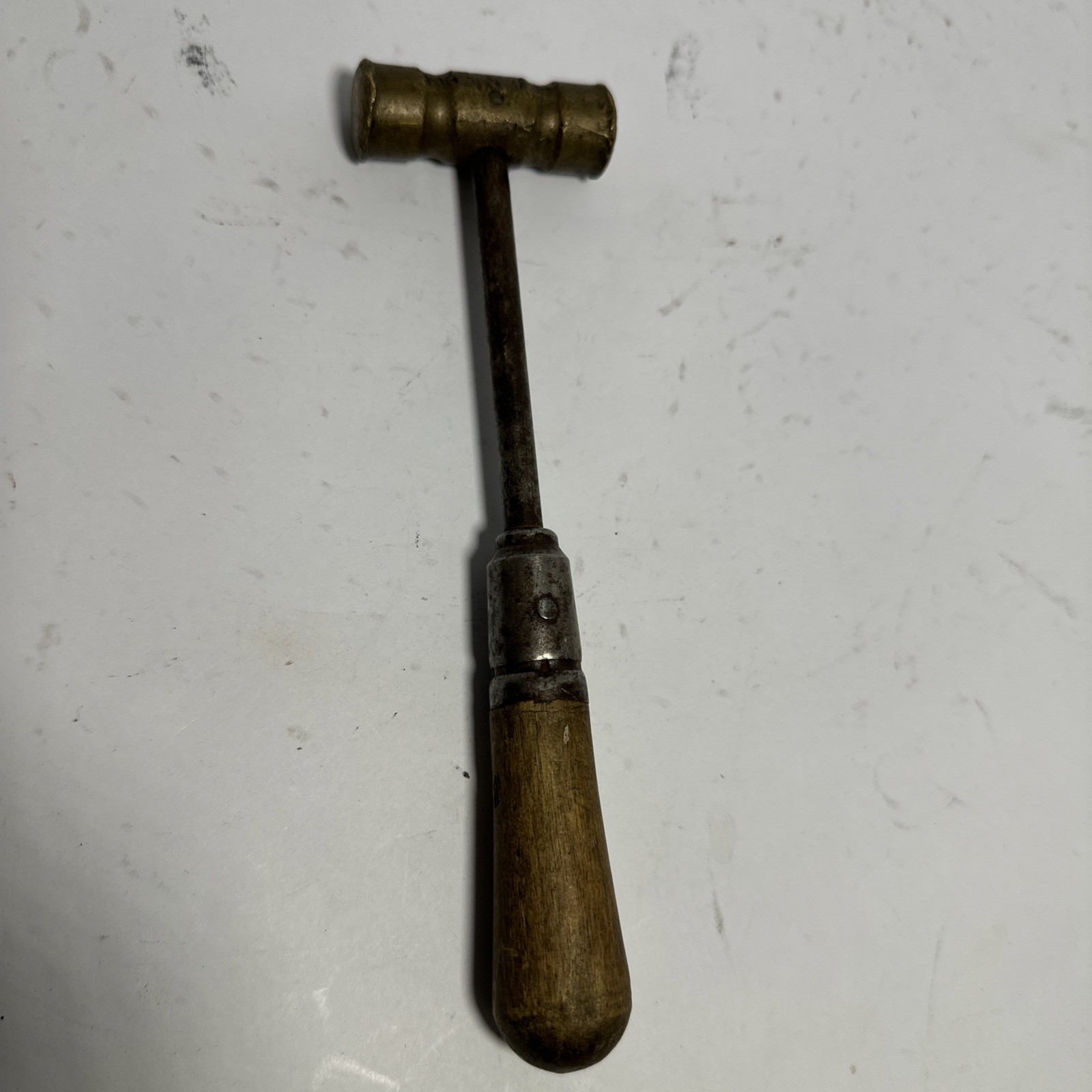Vintage 8 Oz Brass Jeweler’s Hammer 8” Wood Handle Watchmaker Tool