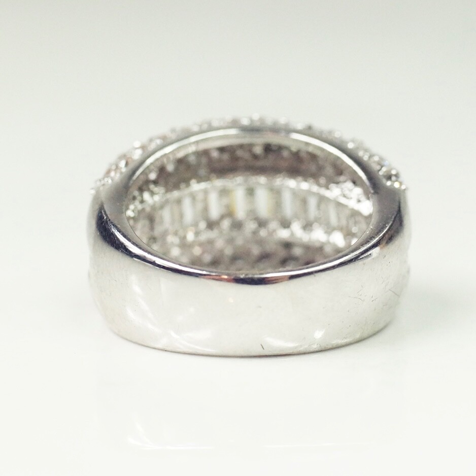 Silver Tone Clear CZ Statement Ring Size 7 Right Hand Ring