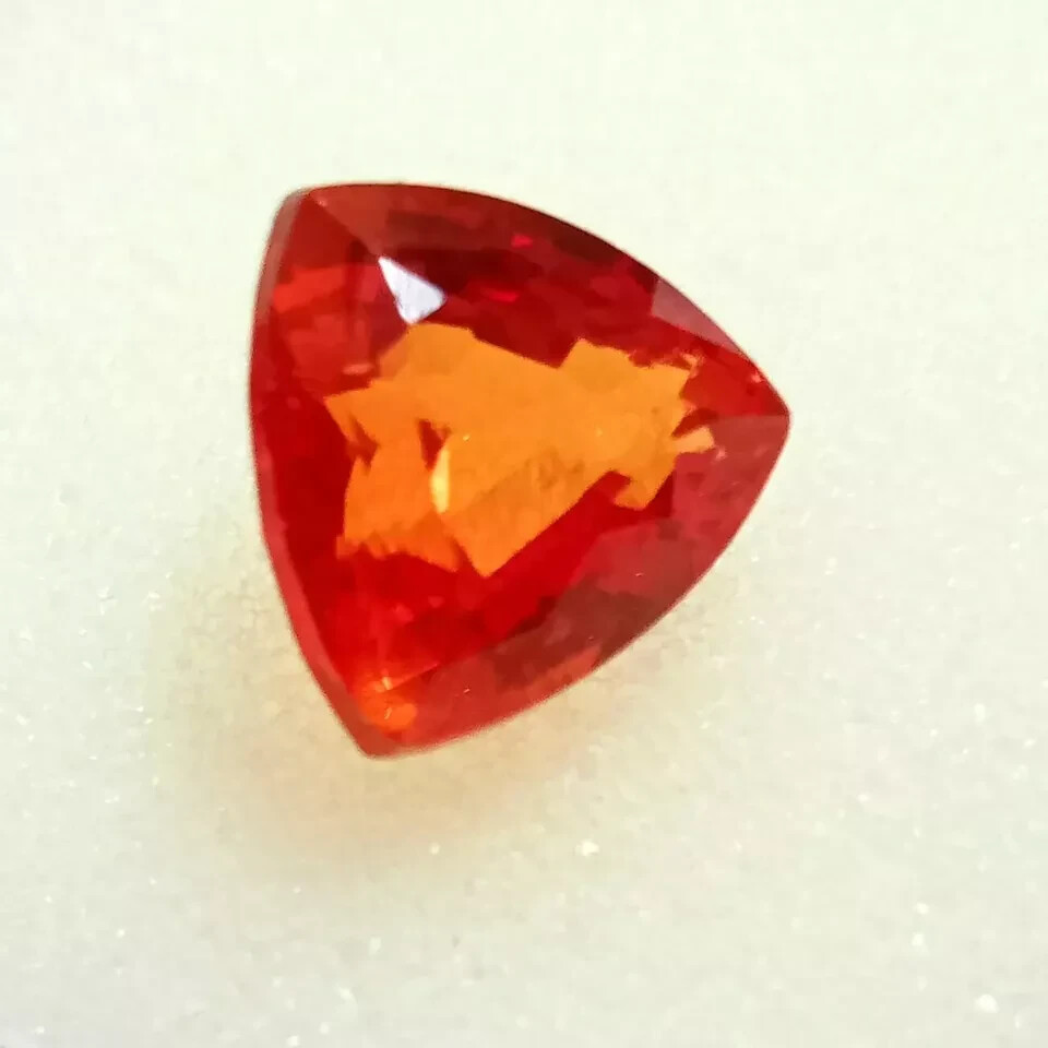 Flawless Mexican Fire Opal Red Orange 15 Ct Natural Loose Gemstone Trillion Cut