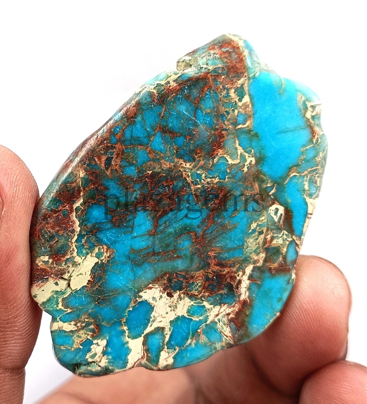 40CT NATURAL BLUE TURQUOISE SLAB ROUGH CERTIFIED LOOSE GEMSTONE 5ARJ