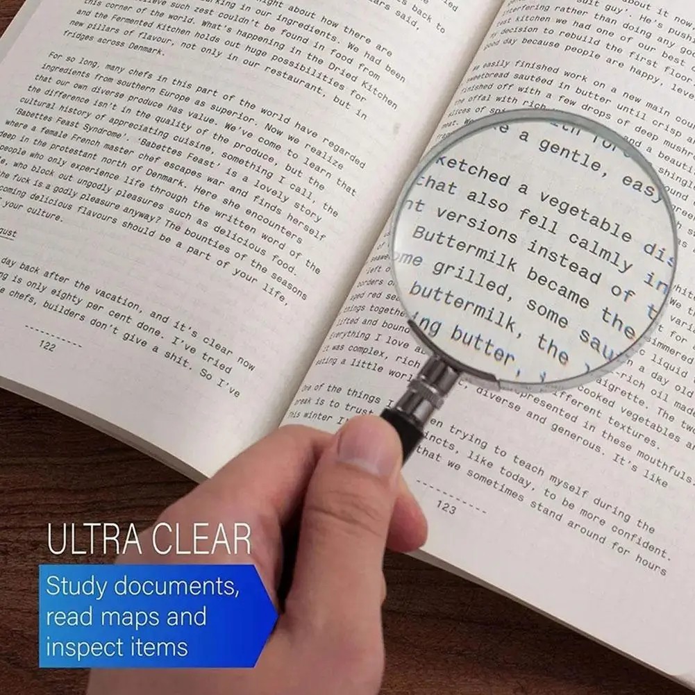 10X Magnifying Glass 10X Handheld Reading Magnifier – 50MM Large Magnifying