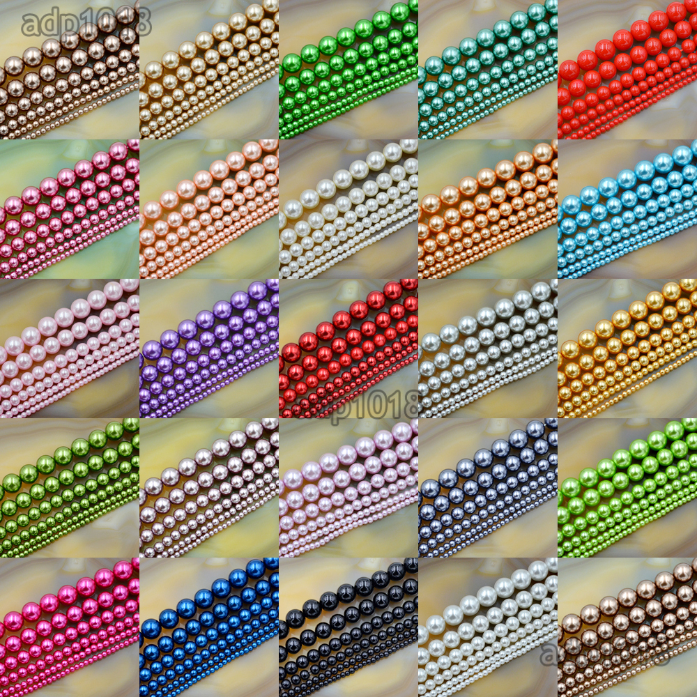 Wholesale Top Quality Czech Glass Pearl Round Beads 16” 3mm 4mm 6mm 8mm 10mm