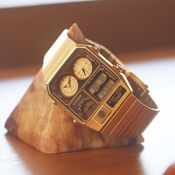 CITIZEN ANA-DIGI TEMP JG2103-72X Gold Analog Digital Men’s Watch NEW BOX