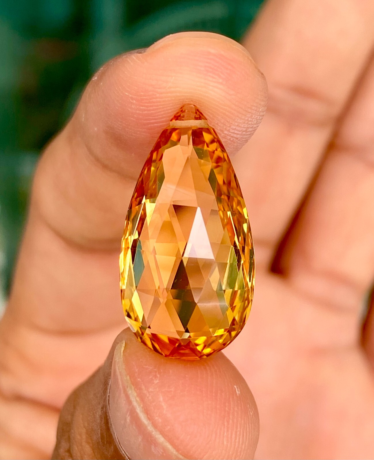 Genuine Citrine Drops Almond shape / Big size 24X12MM Citrine side drilled stone