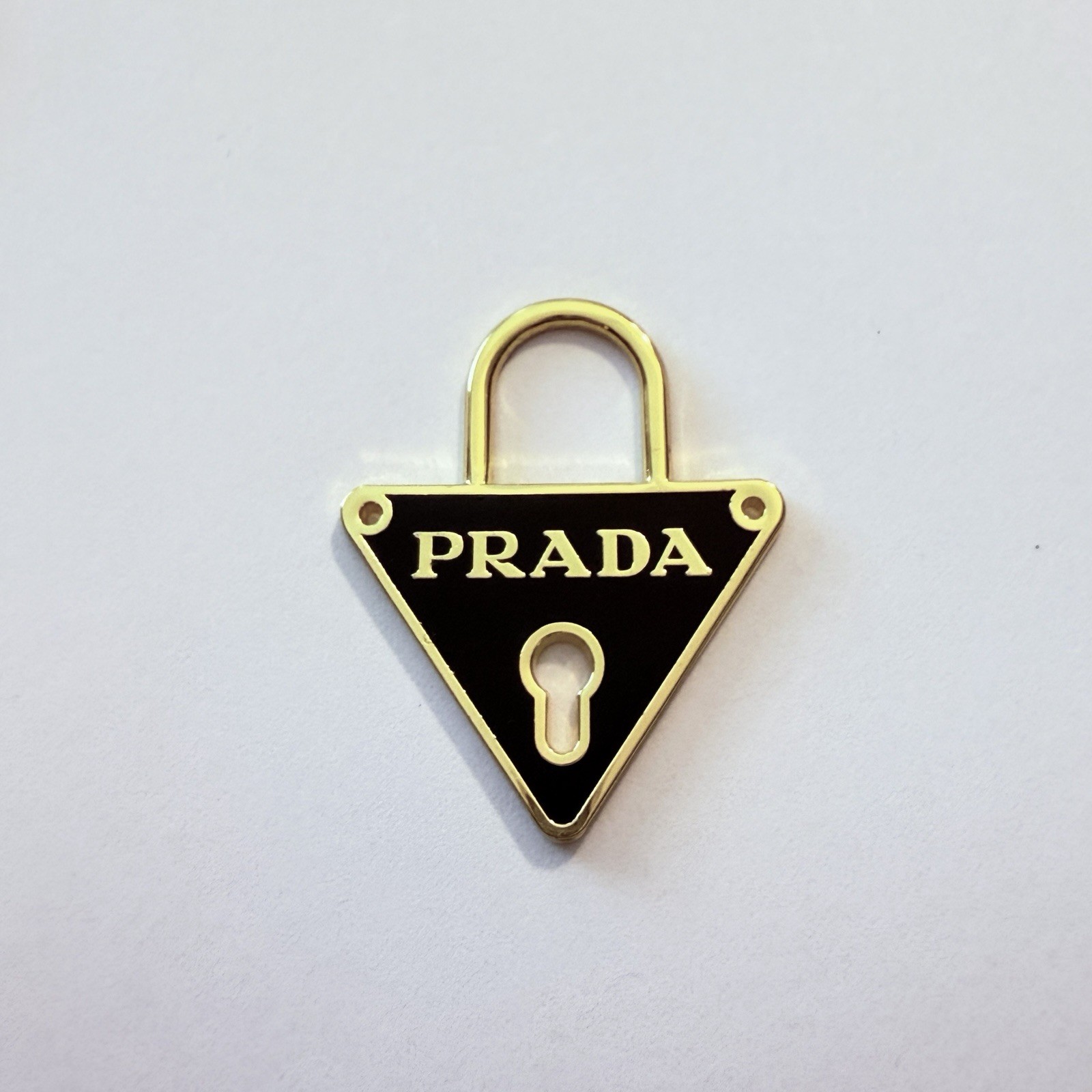Designer Lock Zipper Pull Charm Black & Gold Pendant