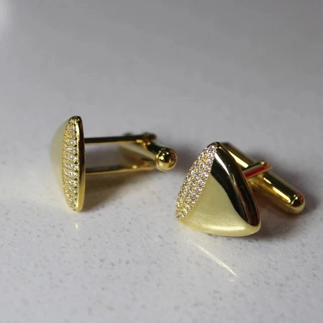 2Ct Round Cut Lab-Created Diamond Men Formal Cufflinks 14K Yellow Gold Plated