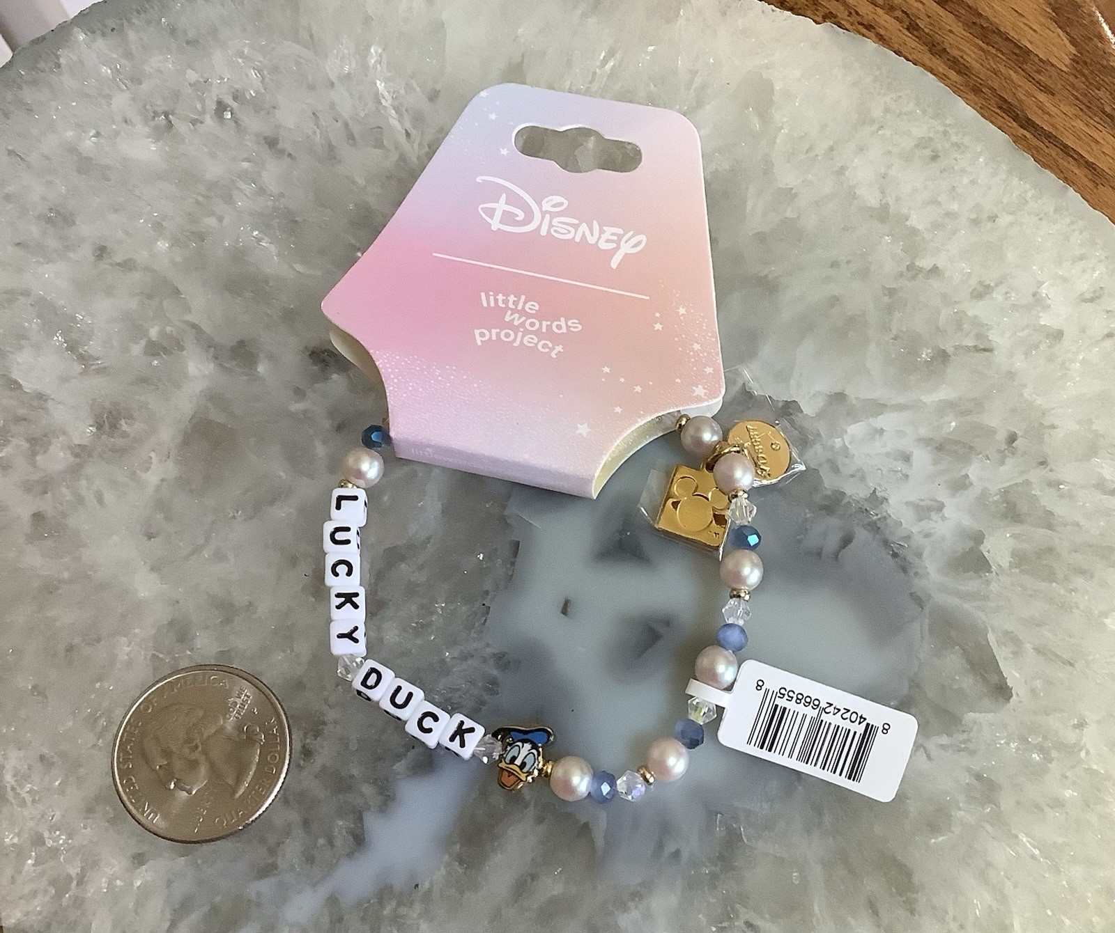 Little Words Project Disney “LUCKY DUCK” Mickey Mouse & Friends Bracelet M/L NWT