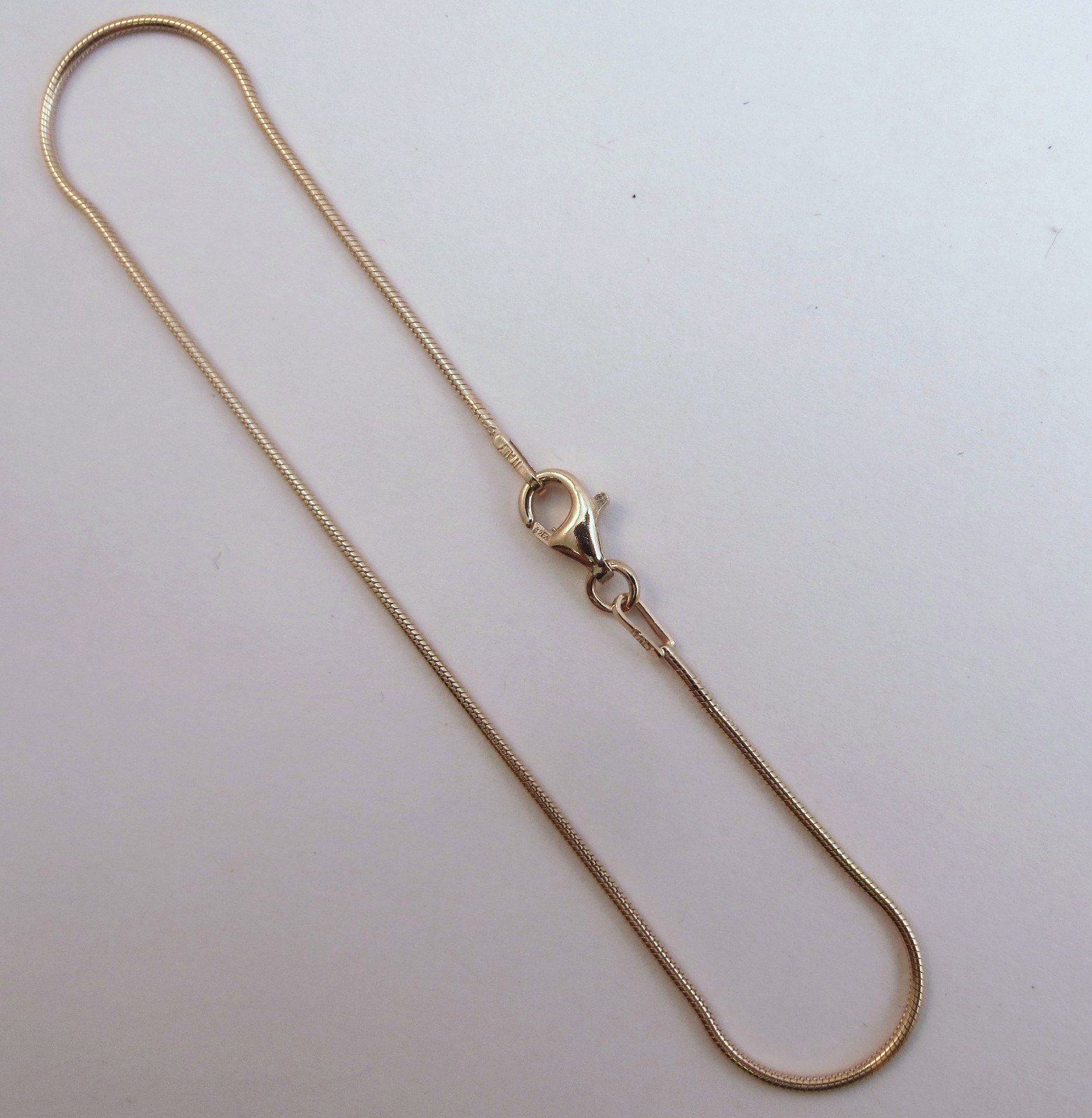 7,8,9,10,11 inch BRACELET, ANKLET Rose Gold Over Sterling Silver 1mm Snake Chain