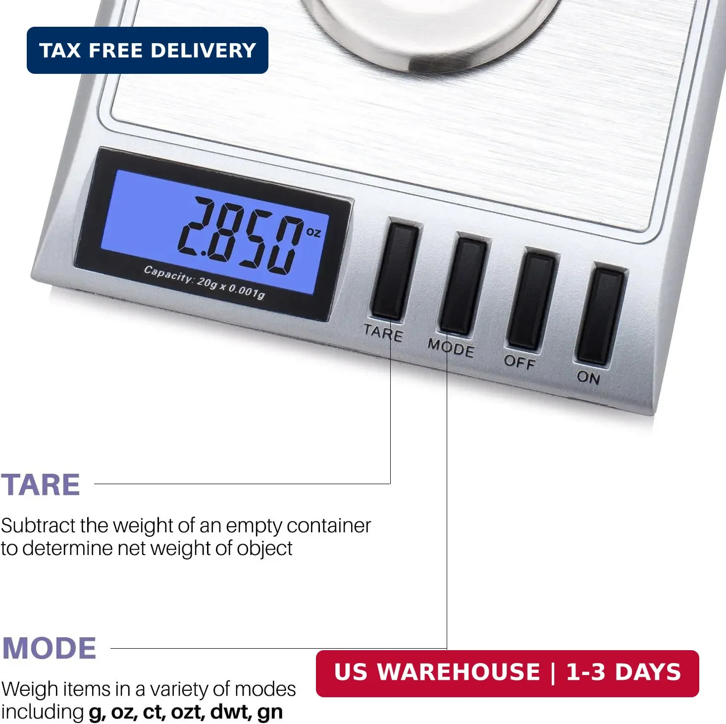 Smart Weigh GEM20-20g x 0.001 Grams, High Precision Digital Milligram Jewelry Sc