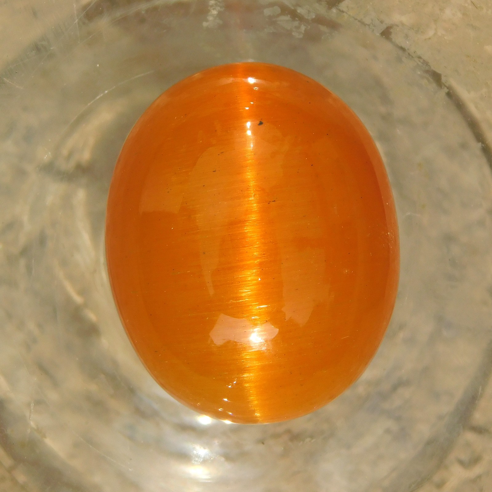 128.50 Cts Natural Orange Cats Eye Chrysoberyl Certified Sri Lankan Gemstone