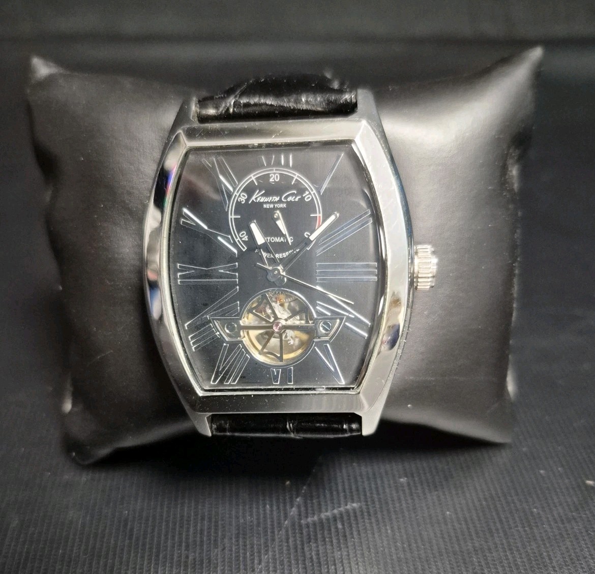 Kenneth Cole KC1982 NY Men’s Power Reserve Indicator Automatic Open Heart Watch