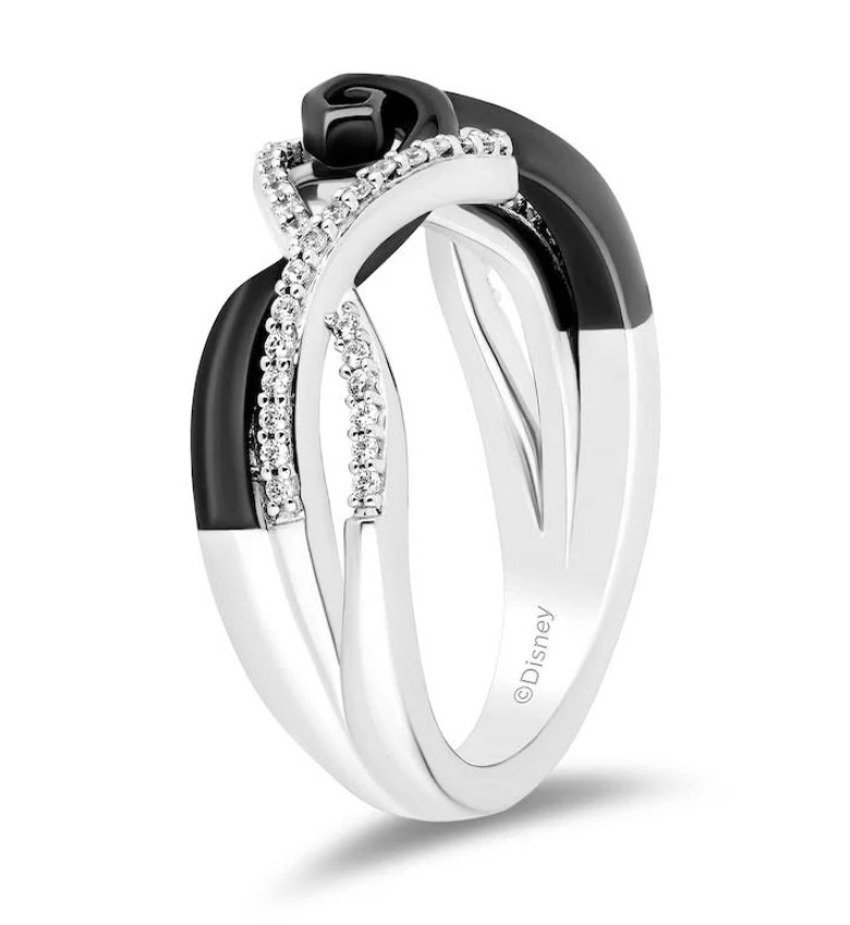 Enchanted Disney Treasures Nightmare Christmas Engagement Ring In 925 Silver