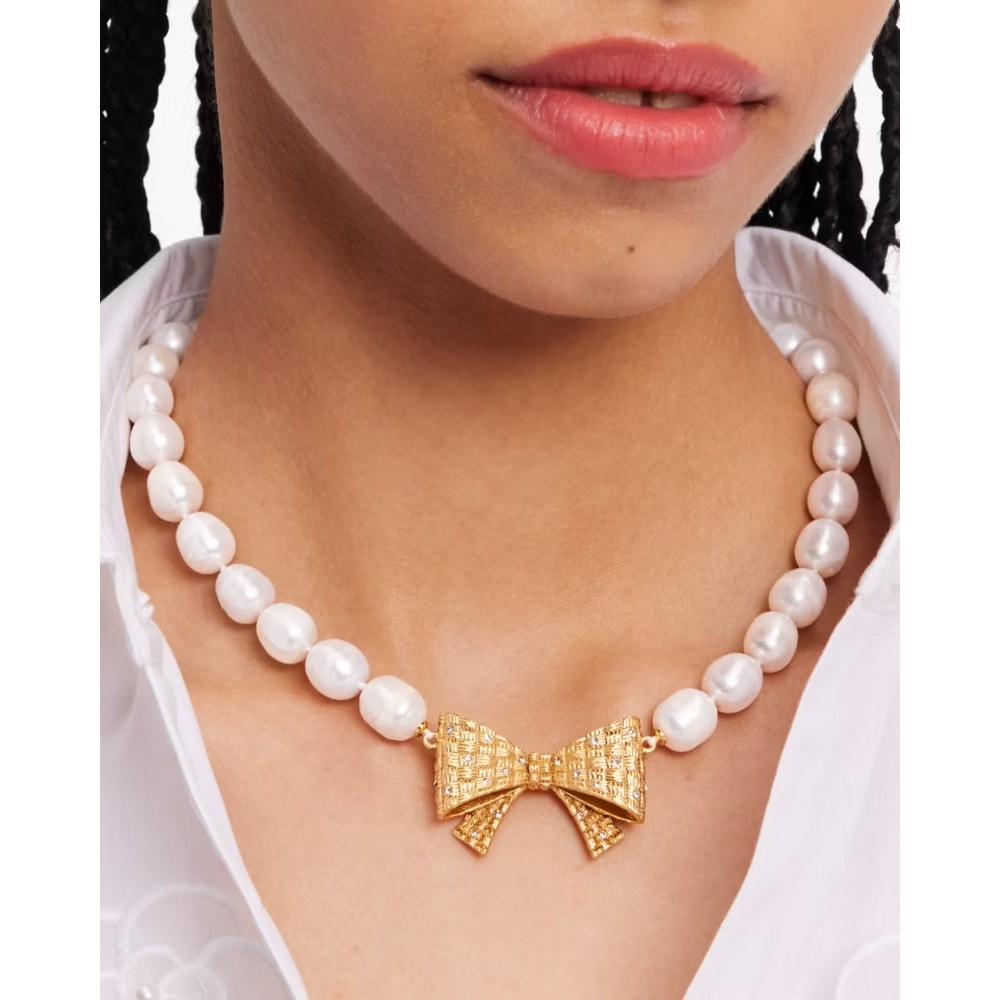 Kate Spade Wrapped In A Bow Pearl Necklace