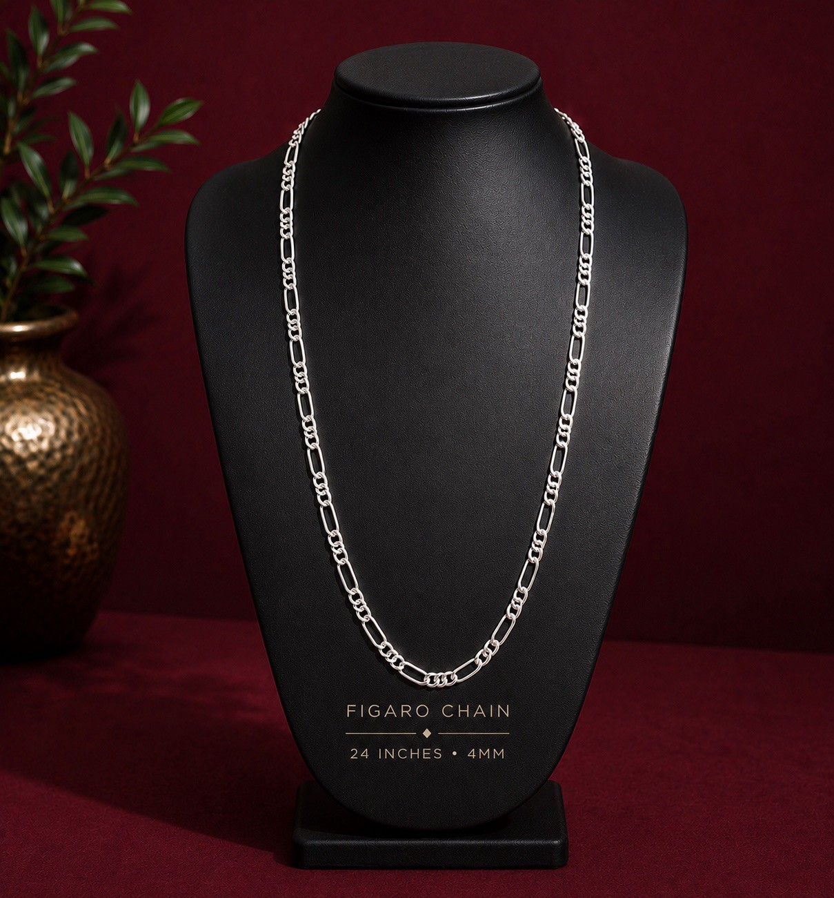 Real 925 italy Sterling Silver Figaro Solid Chain Necklace 18,22,24,30