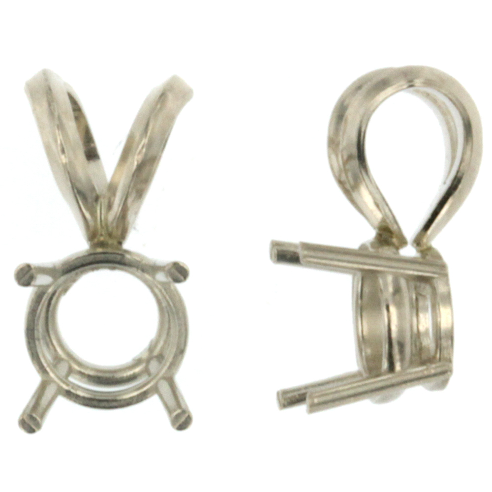 2mm – 12mm Round 14k White & Yellow Gold 4 Prong Pendant Setting 0.05ct – 5.00ct