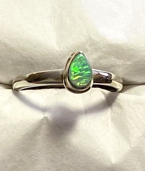 Amazing Natural Australian Opal Ring 925 Sterling Silver Size 8🌹