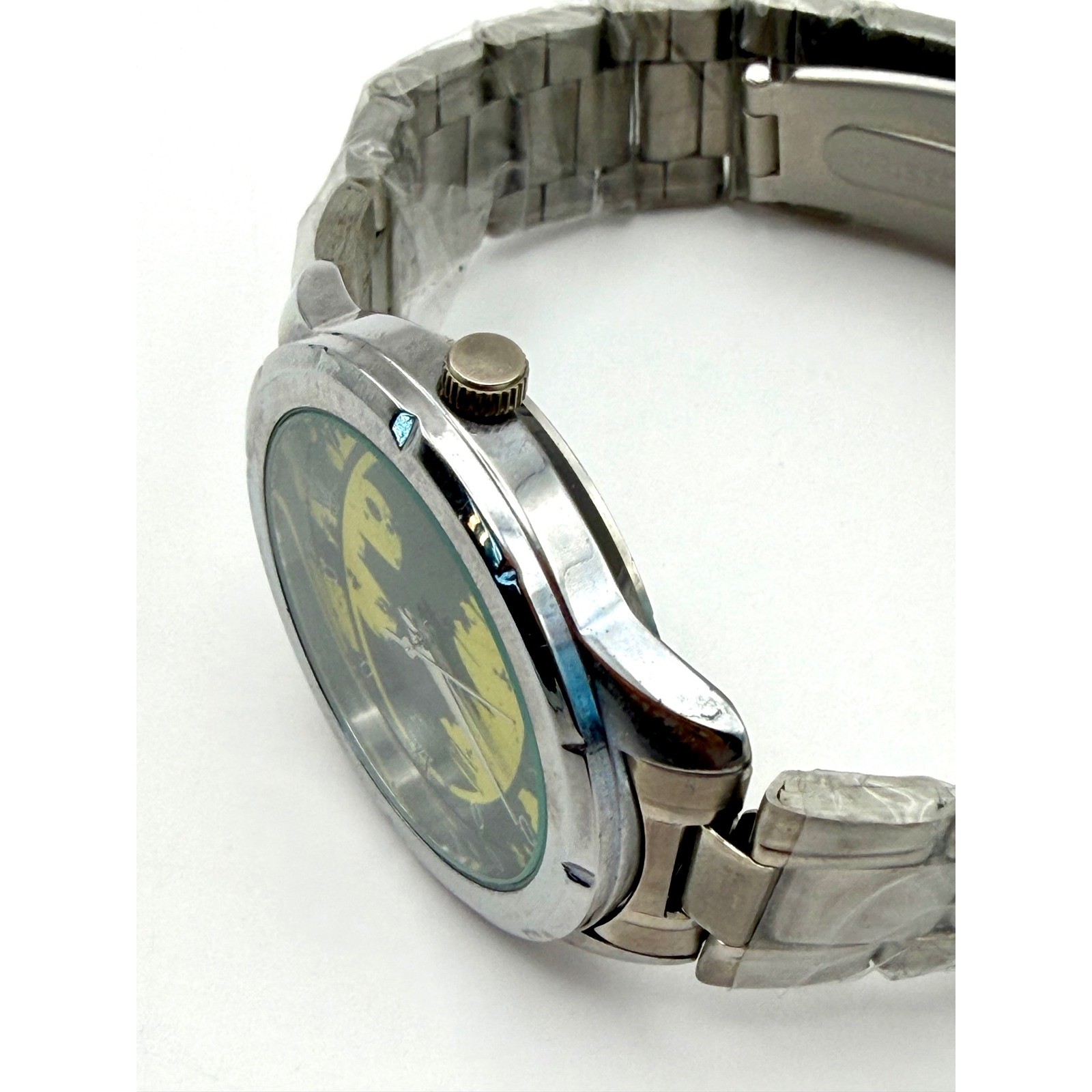 Batman DC Comics Watch Silver Tone Stainless Steel Link Bracelet New Battery
