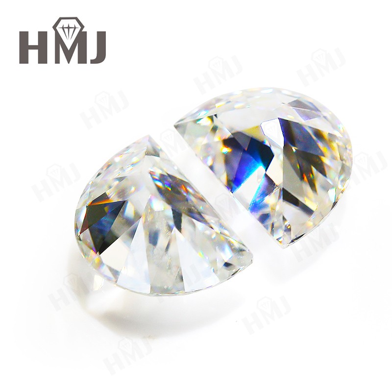 Wholesalers Special Moissanite Loose Stones Half Moon Gemstone White D Color DIY