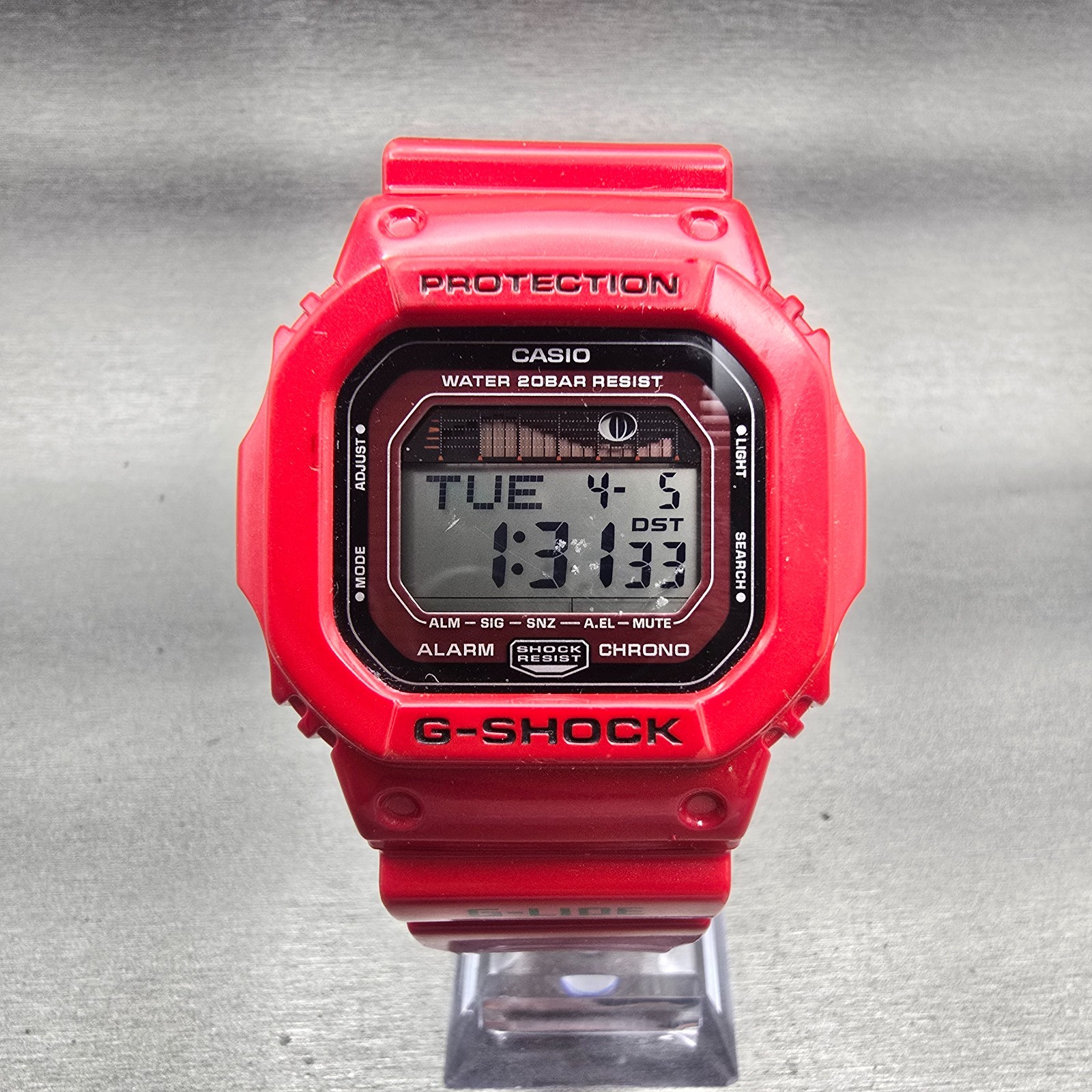 Casio G-Shock GLX-5600 Watch Men 44mm Red Alarm Chronograph G-Lide New Battery