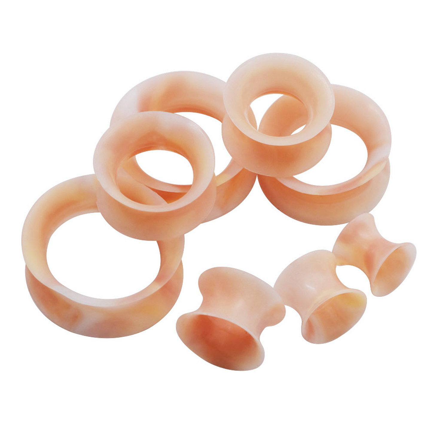 2Pcs Silicone Ear Plugs Flesh Tunnels Ultra Thin Double Flared Ear Gauge Earlets