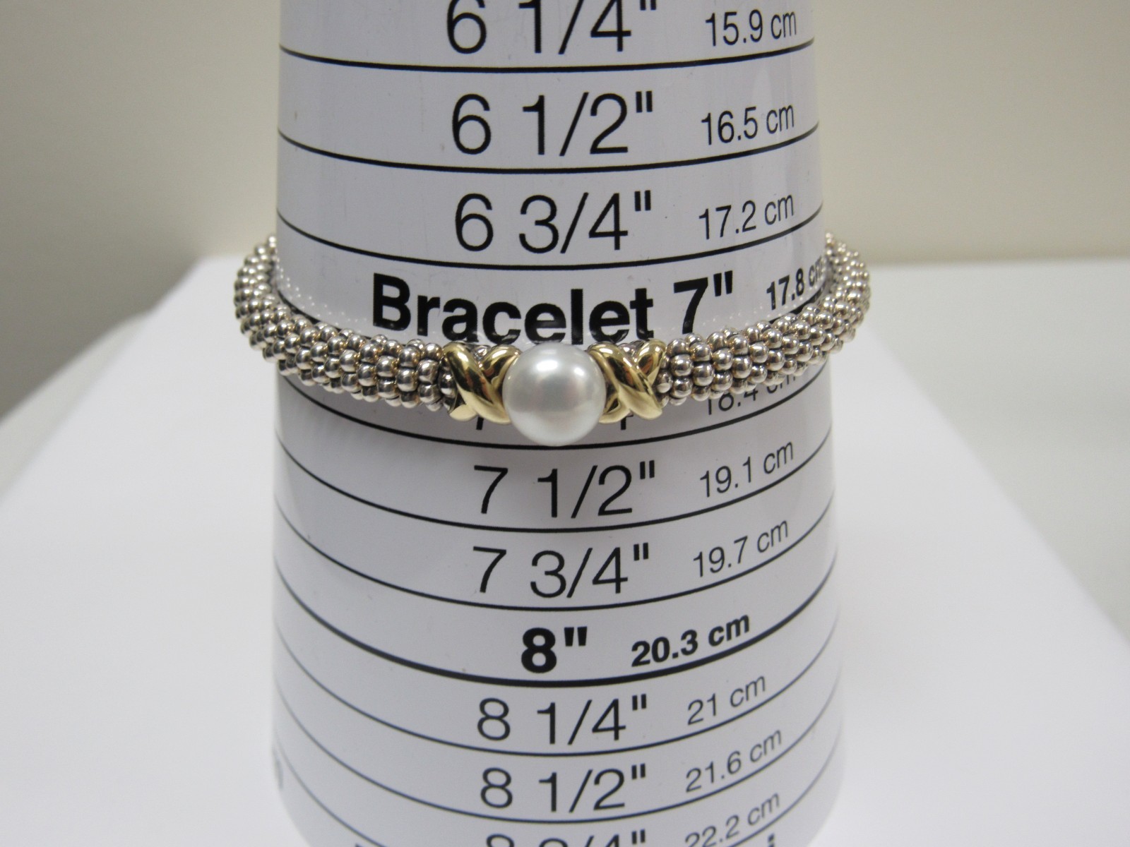 Designer LAGOS Sterling Silver 18K 6mm Luna Pearl Caviar Rope Bracelet