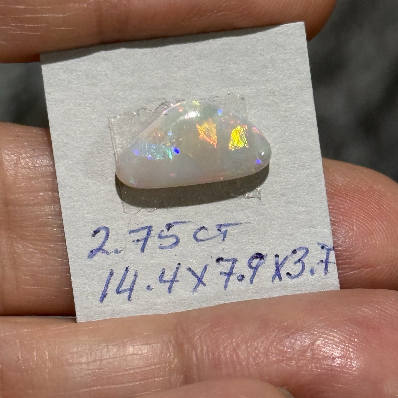 2.75ct 14.4×7.9×3.7mm Lightning Ridge Australian Crystal Opal Cabochon Gem