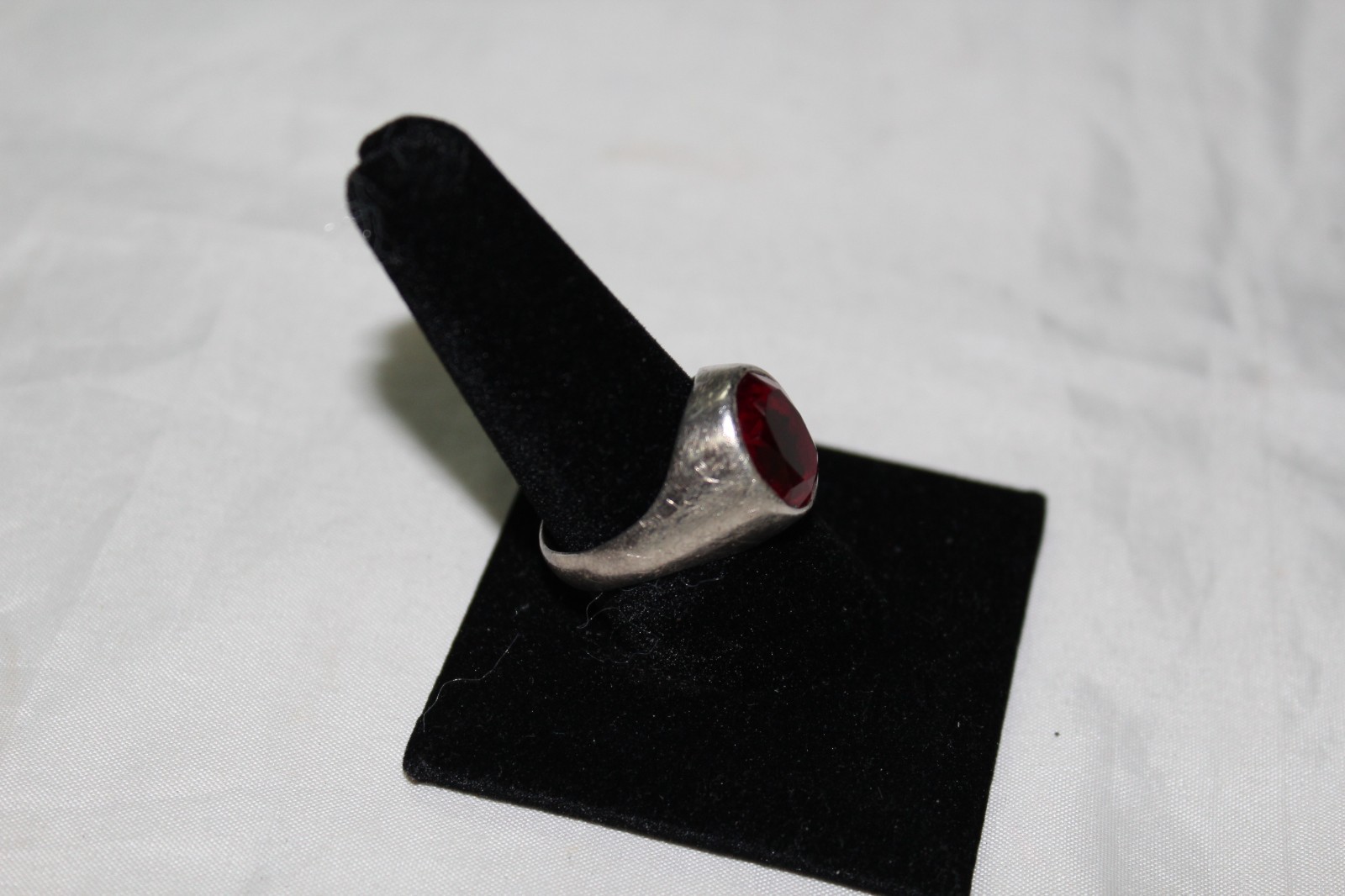 TT) RARE SIGNED HECHO EN MEXICO 9.25 W/ TAXCO LAB Created RUBY Wt 11.2 gr Sz10