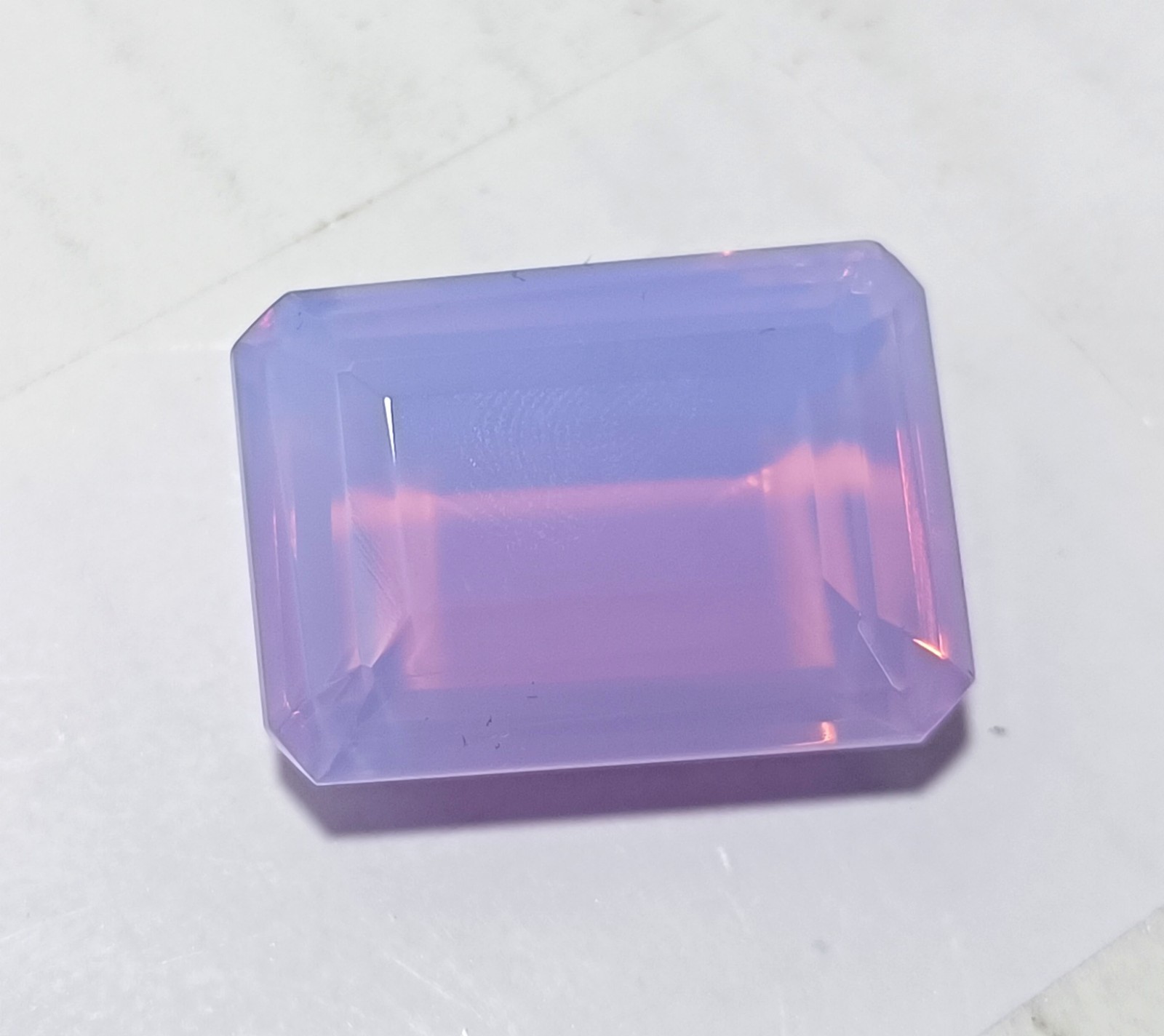 100Ct Natural Lovender Fire Opal Emerald Cut Australian EGL Certified Gemstone