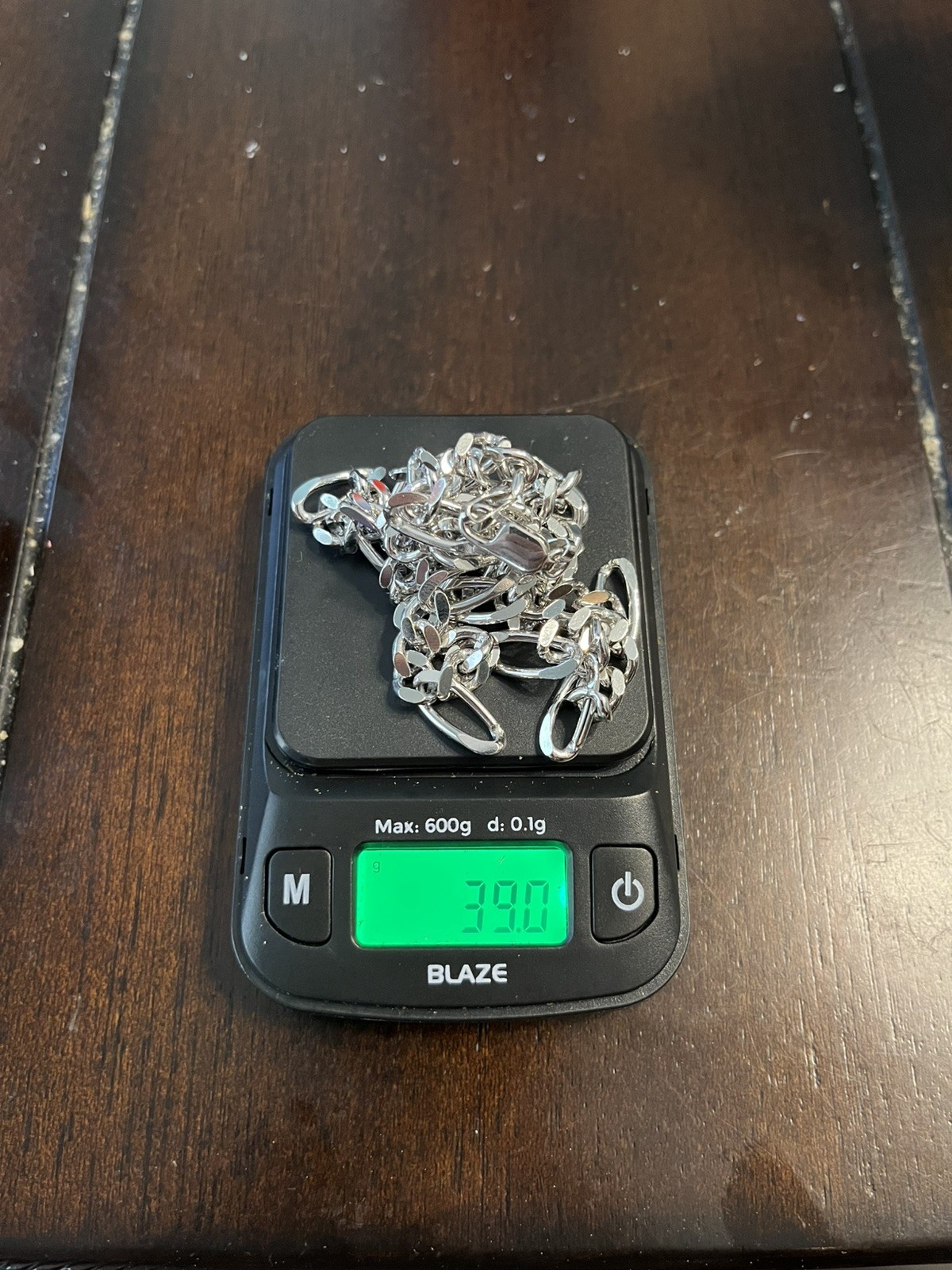 Sterling Silver 925 Figaro Chain 22” Necklace 39 Grams