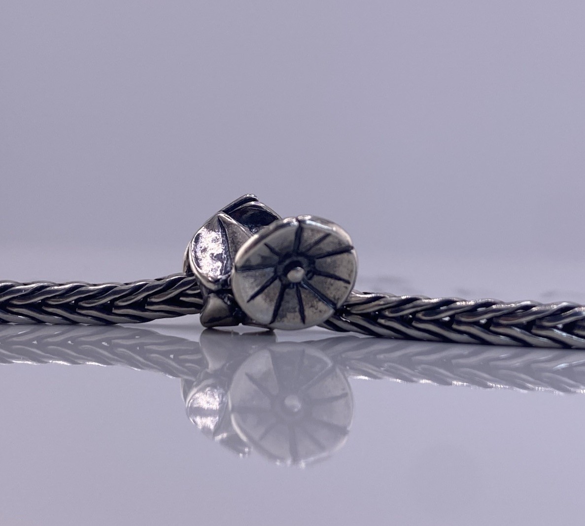 Trollbeads Bindweed of September Bead Pearl Sterling Silver Flower Charm New