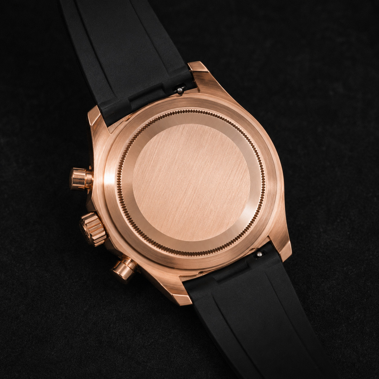 Élan Noir Chronograph Espresso & Rose Gold 41mm – VK63 Silicone Strap Stainless