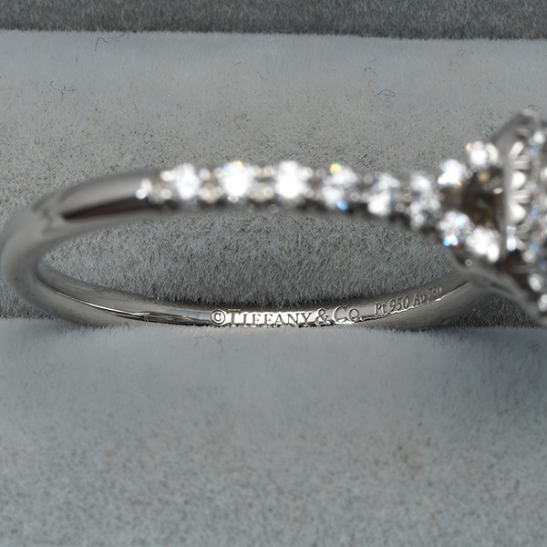 Auth Tiffany&Co. Ring Yellow &Clear Diamond 0.23ct Soleste US6-6.25 Pt 950