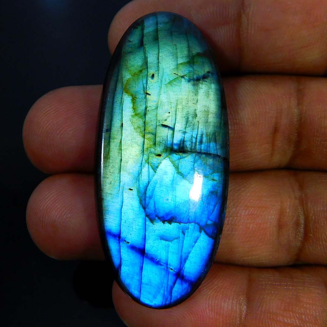 Wholesale 57.55Cts. Natural Diamond Polished Labradorite Oval Cabochon Gemstone