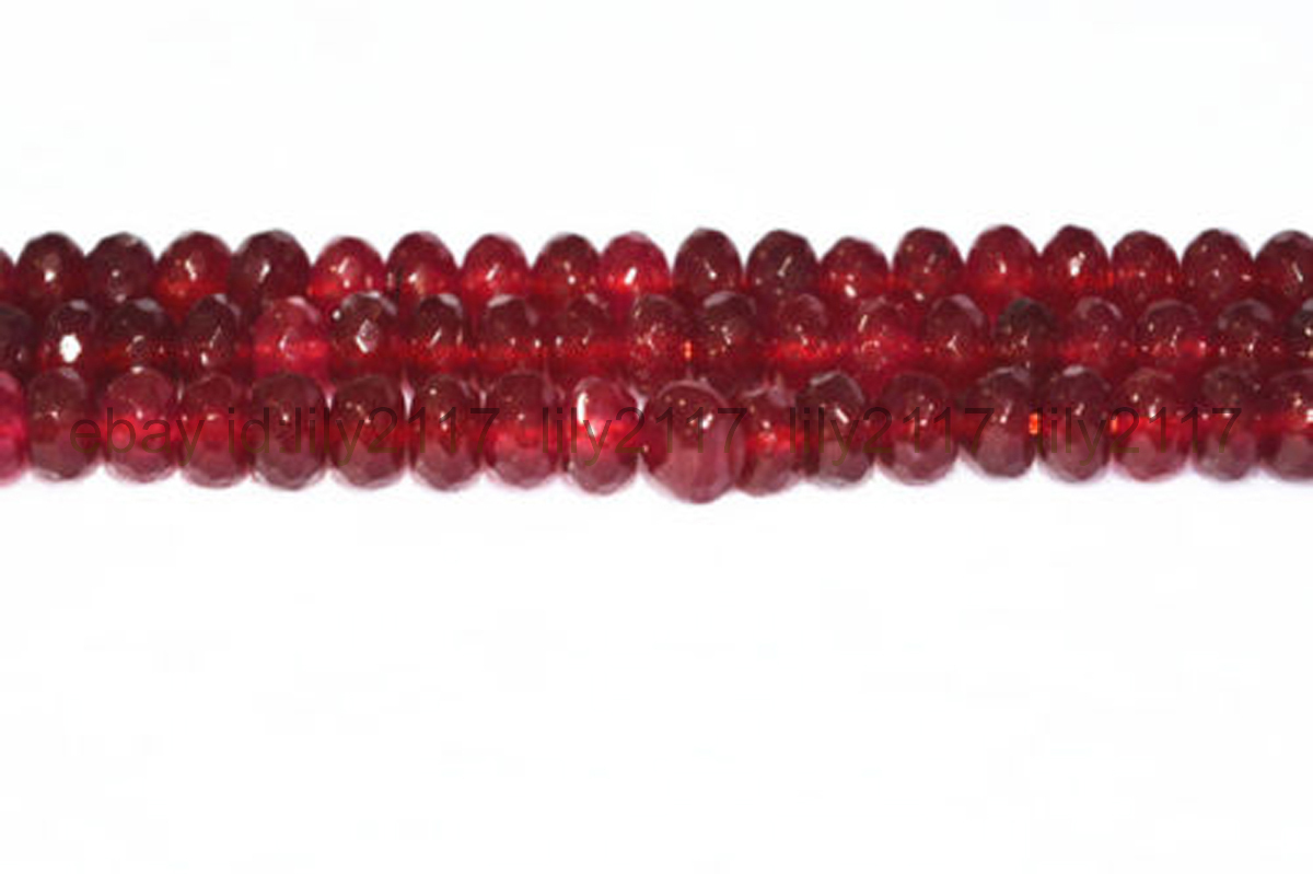 AA 4x6mm Beautiful Faceted Red Garnet Gemstone Roundel Abacus Loose Beads 15”