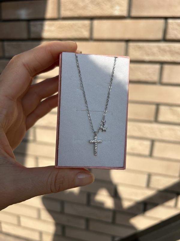 Retro Style Silvery Rhinestone Pave Cross & Cubic Zirconias Chain